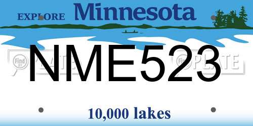 NME523 Minnesota License Plate