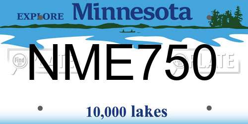 NME750 Minnesota License Plate