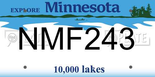NMF243 Minnesota License Plate