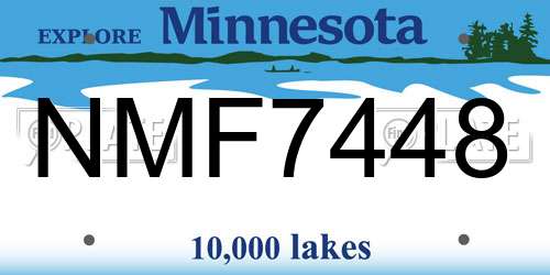 NMF7448 Minnesota License Plate