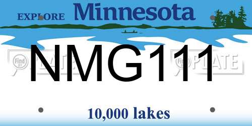 NMG111 Minnesota License Plate