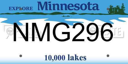 NMG296 Minnesota License Plate