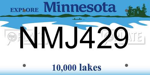 NMJ429 Minnesota License Plate