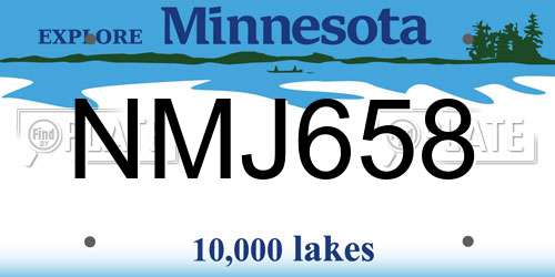NMJ658 Minnesota License Plate