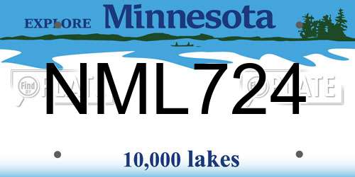 NML724 Minnesota License Plate