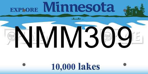 NMM309 Minnesota License Plate