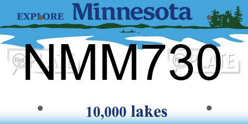 NMM730 Minnesota License Plate