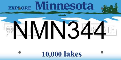 NMN344 Minnesota License Plate