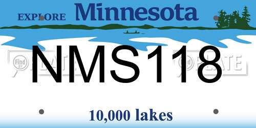 NMS118 Minnesota License Plate