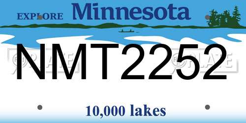 NMT2252 Minnesota License Plate