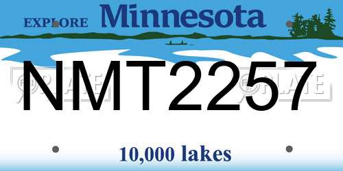 NMT2257 Minnesota License Plate
