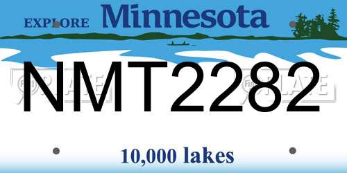 NMT2282 Minnesota License Plate