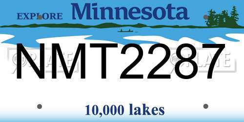 NMT2287 Minnesota License Plate