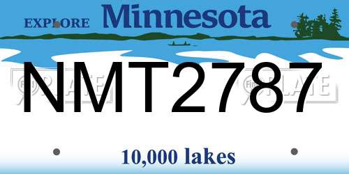 NMT2787 Minnesota License Plate