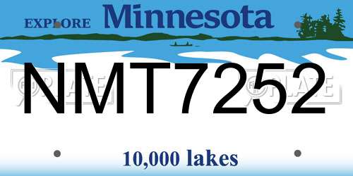 NMT7252 Minnesota License Plate