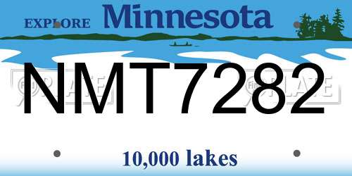 NMT7282 Minnesota License Plate