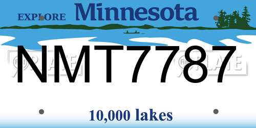 NMT7787 Minnesota License Plate
