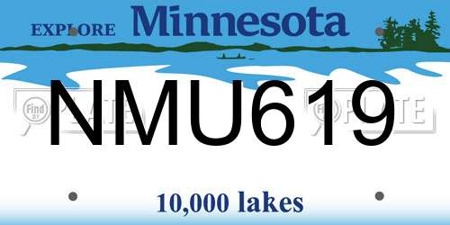 NMU619 Minnesota License Plate