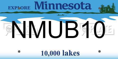 NMUB10 Minnesota License Plate