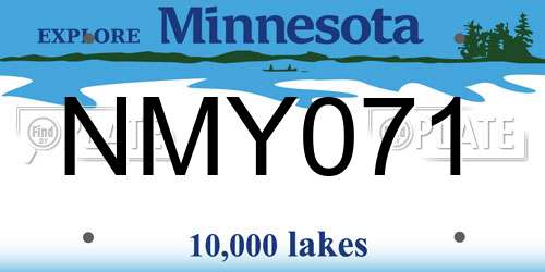 NMY071 Minnesota License Plate
