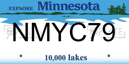 NMYC79 Minnesota License Plate