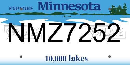 NMZ7252 Minnesota License Plate