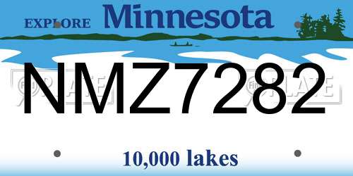 NMZ7282 Minnesota License Plate
