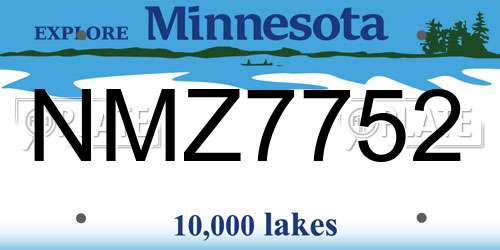 NMZ7752 Minnesota License Plate