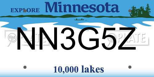 NN3G5Z Minnesota License Plate