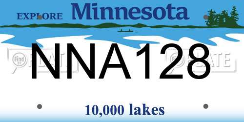 NNA128 Minnesota License Plate