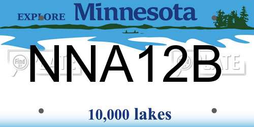 NNA12B Minnesota License Plate