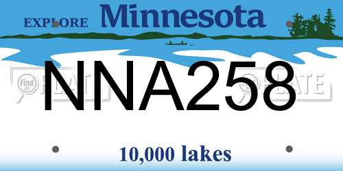 NNA258 Minnesota License Plate