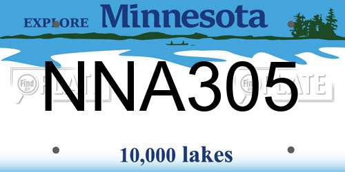 NNA305 Minnesota License Plate