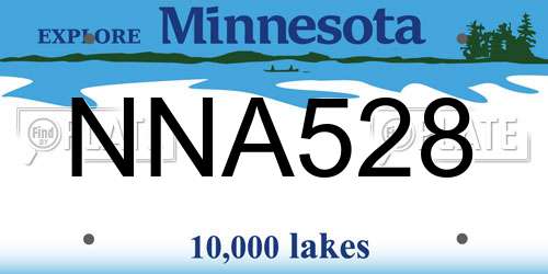 NNA528 Minnesota License Plate