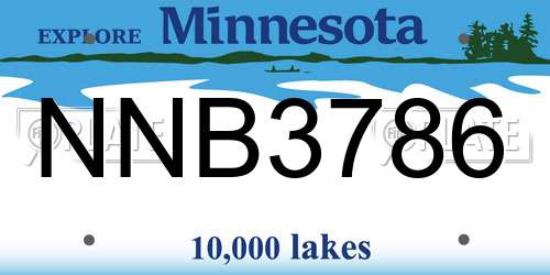 NNB3786 Minnesota License Plate