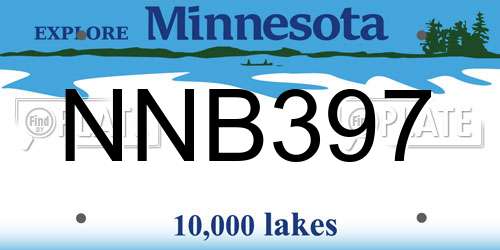 NNB397 Minnesota License Plate