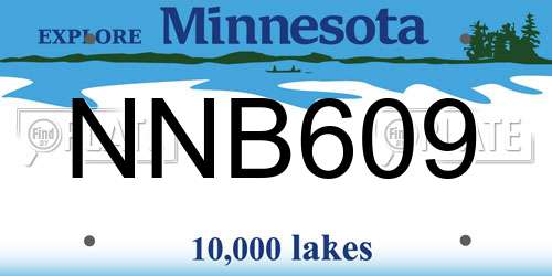 NNB609 Minnesota License Plate