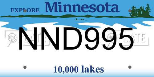 NND995 Minnesota License Plate