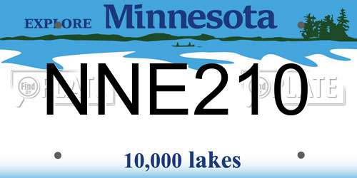 NNE210 Minnesota License Plate