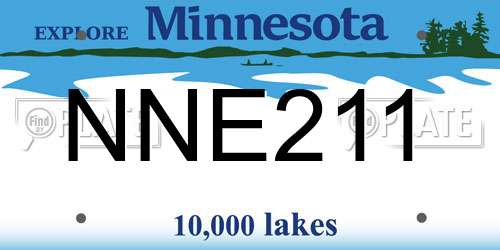 NNE211 Minnesota License Plate