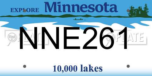 NNE261 Minnesota License Plate