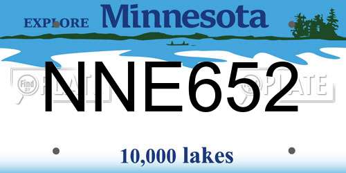 NNE652 Minnesota License Plate