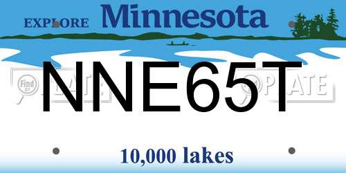 NNE65T Minnesota License Plate