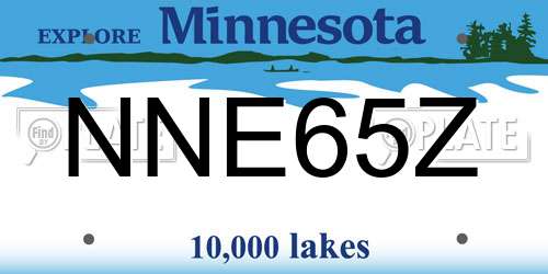 NNE65Z Minnesota License Plate