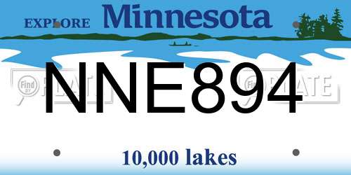 NNE894 Minnesota License Plate