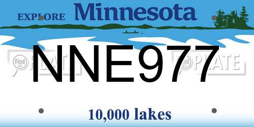 NNE977 Minnesota License Plate