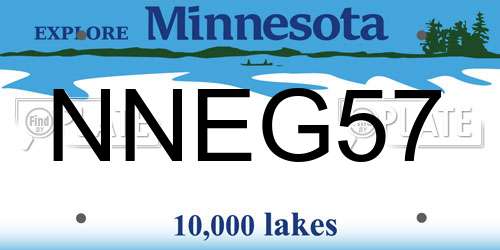 NNEG57 Minnesota License Plate