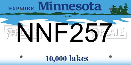 NNF257 Minnesota License Plate