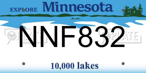 NNF832 Minnesota License Plate