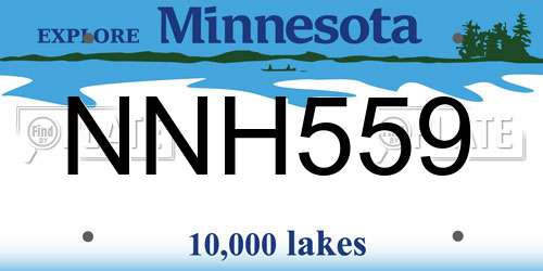 NNH559 Minnesota License Plate